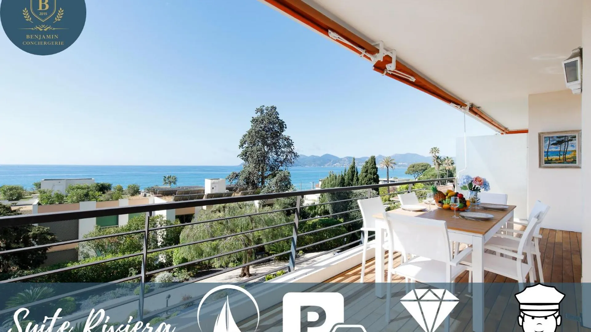 Apartment Suite Riviera - Sea View - Clim - 50M Plage - Residence De Standing - Spacieux 180 M2 - Parking Cannes